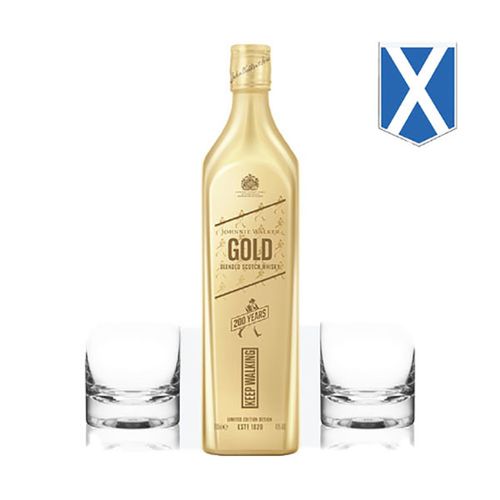 Johnnie Walker Icon Gold + 2 Vasos Whisky cristal Liso