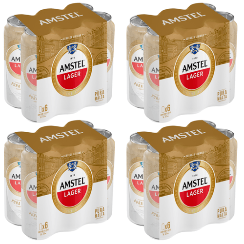 Pack Amstel Lager lata 473cc x 24