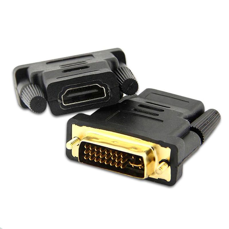 SinLoon Cable DVI a HDMI, chapado en oro DVI macho 24 1 pin a doble HDMI  hembra 1080p HDMI convertidor de video adaptador adaptador cable divisor