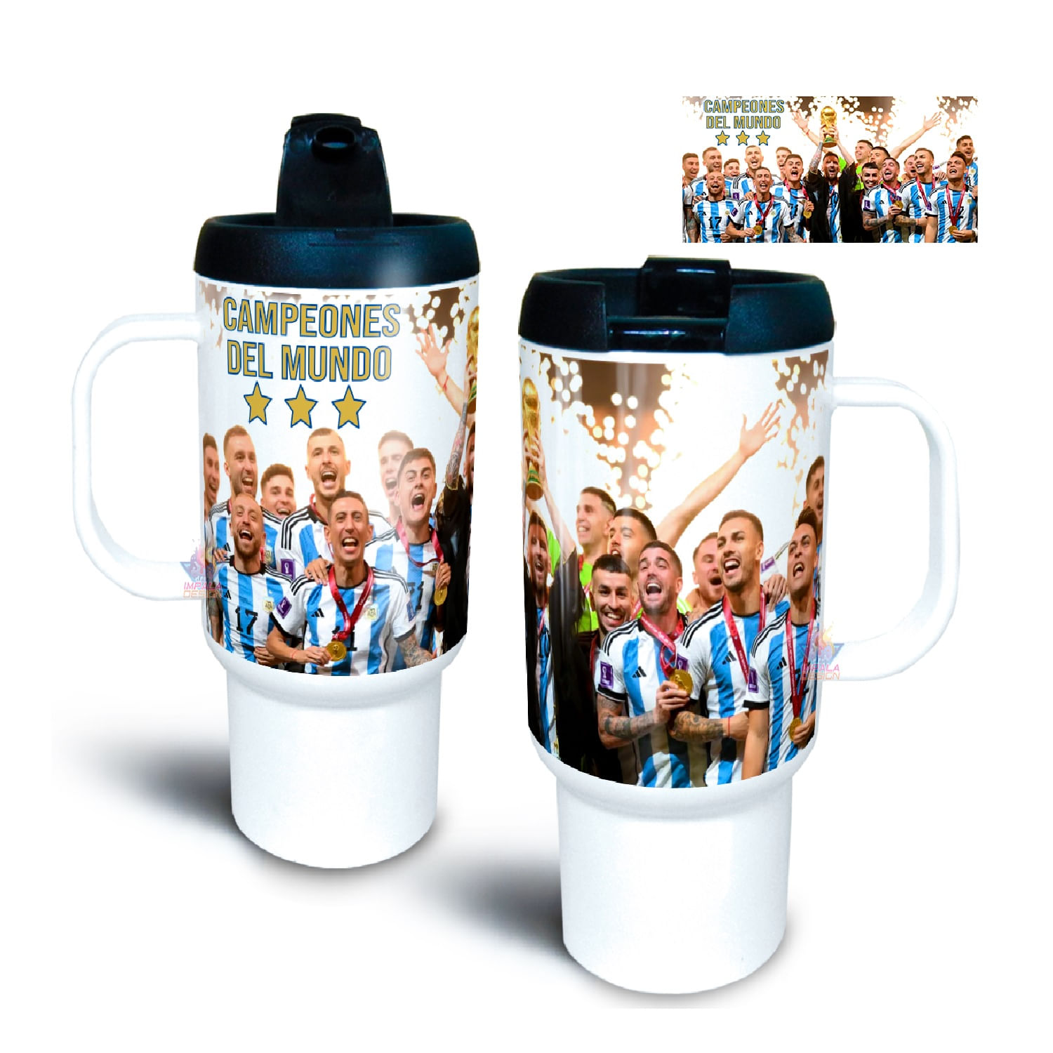 Vaso termino Stanley Mundialmente Cerveceros Argentina Mundial Camepones  Messi